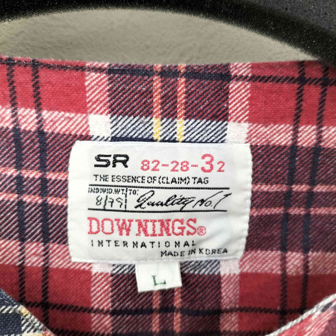 90-00S DOWNINGS チェック切替S/Sシャツ メンズ import:L