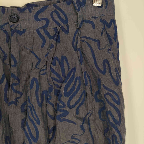 ジョルジオアルマーニ Giorgio Armani イタリア製 総柄 2タック クロップド ワイドパンツ メンズ 46R