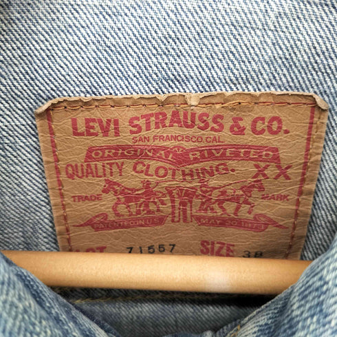 リーバイス Levis 90S 日本製 71557-0214 BIGE デニムトラッカージャケット メンズ 38