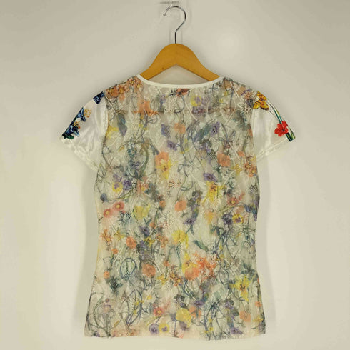 ダブルアールジョイアス WR Joias サテン レース 花柄 切替 クルーネックTシャツ レディース JPN:M
