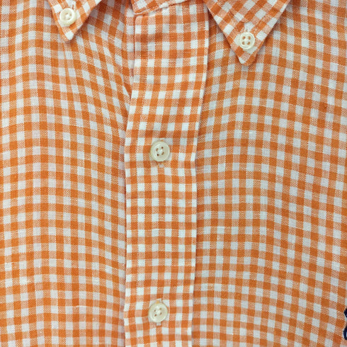 ラルフローレン RALPH LAUREN CLASSIC FIT リネン ギンガムチェック BDシャツ メンズ import:S