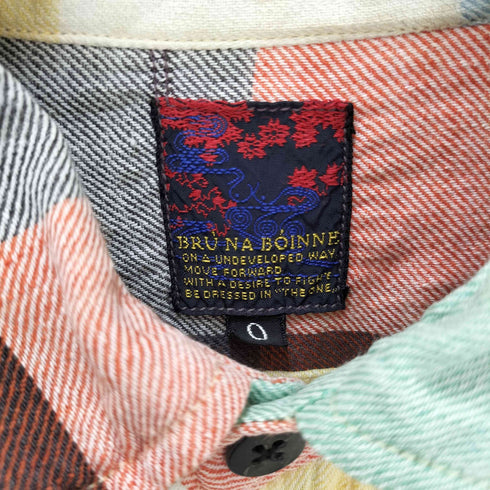 ブルーナボイン BRU NA BOINNE マルチ ブロックチェック L/S シャツ メンズ JPN:0