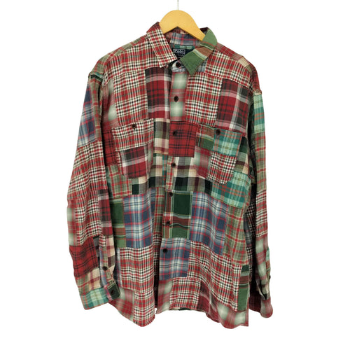ポロバイラルフローレン Polo by RALPH LAUREN 90S SPORT CODY パッチワーク チェックシャツ メンズ import:L