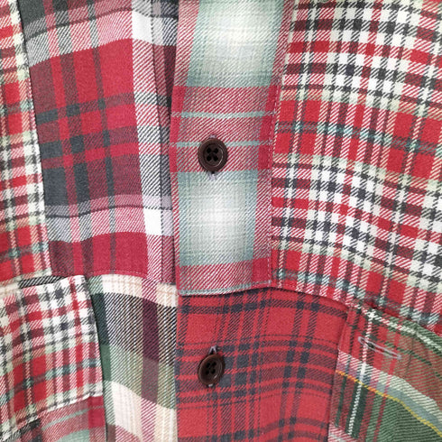 ポロバイラルフローレン Polo by RALPH LAUREN 90S SPORT CODY パッチワーク チェックシャツ メンズ import:L