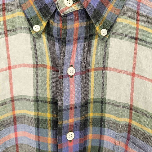 ラルフローレン RALPH LAUREN リネン チェック BDシャツ メンズ import:XL