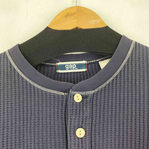 ギャップ Gap 00S ヘンリーネック サーマルカットソー ナス紺 メンズ JPN:S