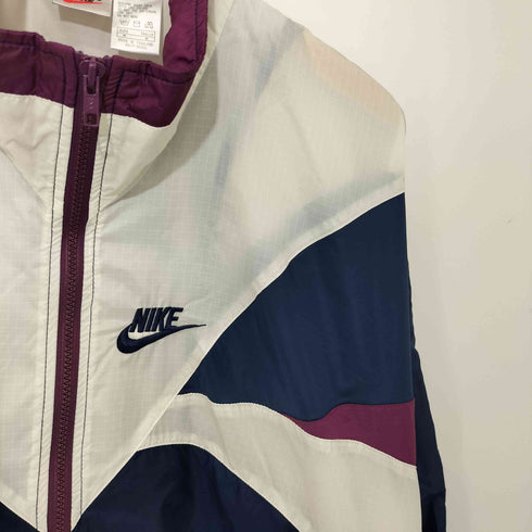 ナイキ NIKE 90S 白タグ スウッシュ刺繍 マルチカラー ジップアップ ジャケット メンズ import:M
