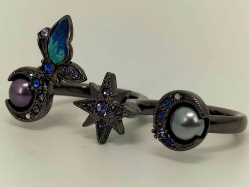 アナスイ ANNA SUI 天体モチーフダブルリング ブラックバタフライ レディース