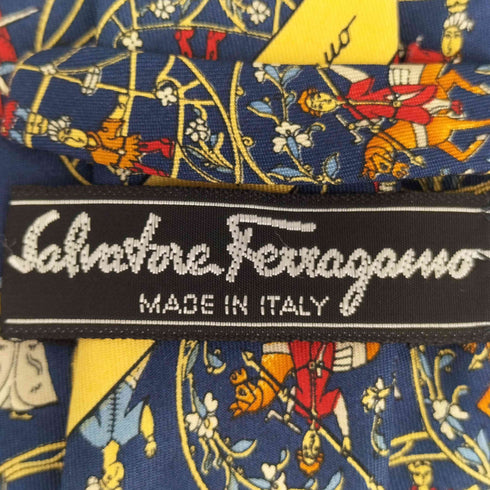 サルヴァトーレフェラガモ Salvatore Ferragamo 総柄 シルクネクタイ メンズ