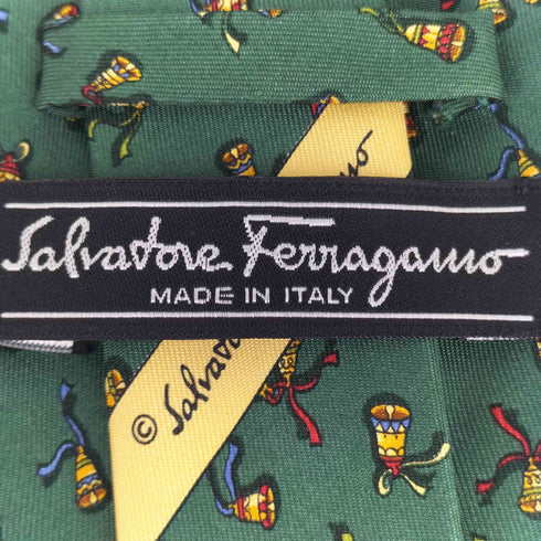 サルヴァトーレフェラガモ Salvatore Ferragamo 総柄 シルクネクタイ メンズ