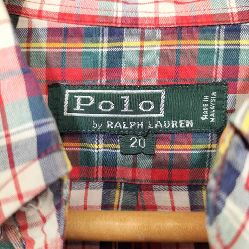 ポロバイラルフローレン Polo by RALPH LAUREN 80S 緑タグ 外付けタグ ポニー刺繍 ボタンダウン L/S チェックシャツ メンズ 20