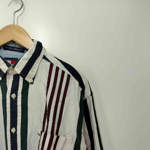 トミーヒルフィガー TOMMY HILFIGER ロゴ刺繍 ボタンダウン L/S シャツ メンズ import:M