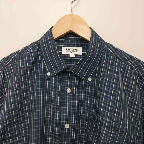 ファーストダウン FIRST DOWN タータンチェック S/S BDシャツ メンズ import:L