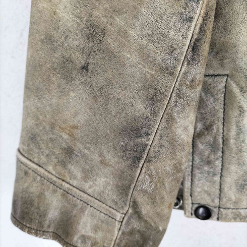 ウィルソン Wilsons Leather POLICE ワッペン ジップアップレザージャケット メンズ JPN:M