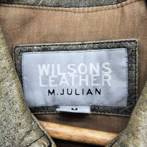ウィルソン Wilsons Leather POLICE ワッペン ジップアップレザージャケット メンズ JPN:M