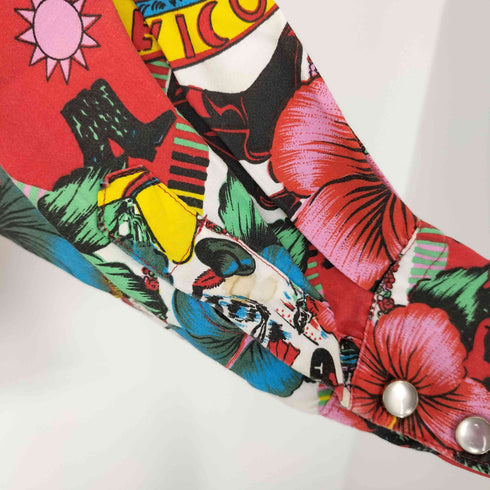 CIMARRON スペイン製 ウエスタン花柄シャツ メンズ M