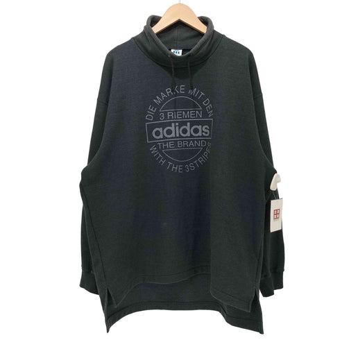 アディダスオリジナルス adidas Originals 日本製 デサント製 フロントプリント ハイネック プルオーバー スウェット メンズ L-O