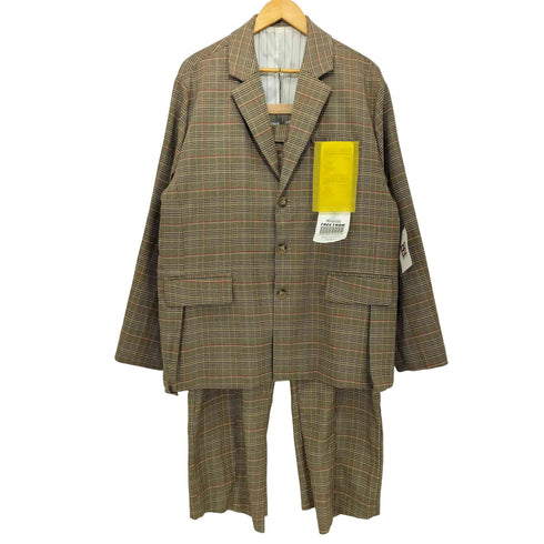 PIVOT DOOR 千鳥格子 チェック 3B テーラード ジャケット ノータック スラックスパンツ セットアップ メンズ 1