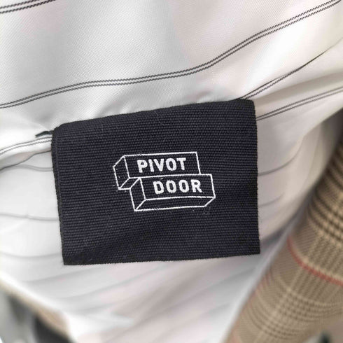 PIVOT DOOR 千鳥格子 チェック 3B テーラード ジャケット ノータック スラックスパンツ セットアップ メンズ 1