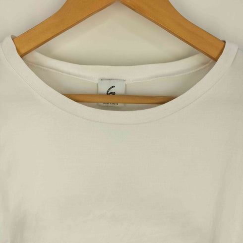 ロクビューティーアンドユースユナイテッドアローズ 6 BEAUTY & YOUTH UNITED ARROWS バック刺繍 クルーネック Tシャツ レディース