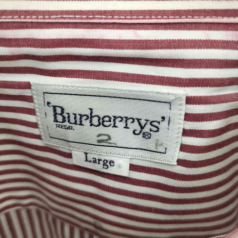 バーバリーズ BURBERRYS ストライプレギュラーカラーシャツ メンズ import:L