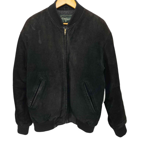 クラフトアンドバロー Croft&Barrow 90S レザー ジップアップ ボンバージャケット メンズ import:M