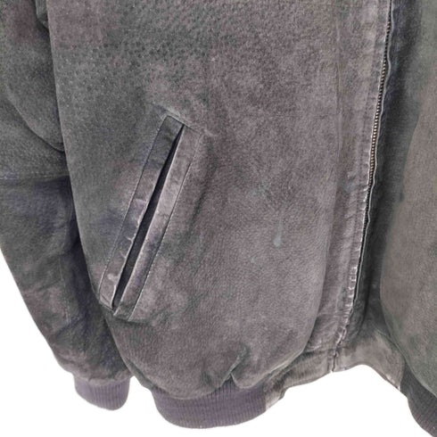 クラフトアンドバロー Croft&Barrow 90S レザー ジップアップ ボンバージャケット メンズ import:M