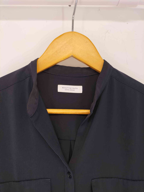 ビューティーアンドユースユナイテッドアローズ BEAUTY & YOUTH UNITED ARROWS マットサテンミリタリースタンドカラーシャツ2 レディース