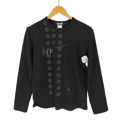 ブラックコムデギャルソン BLACK COMME des GARCONS スウォッシュロゴプリント ドットL/Sカットソー レディース JPN:M