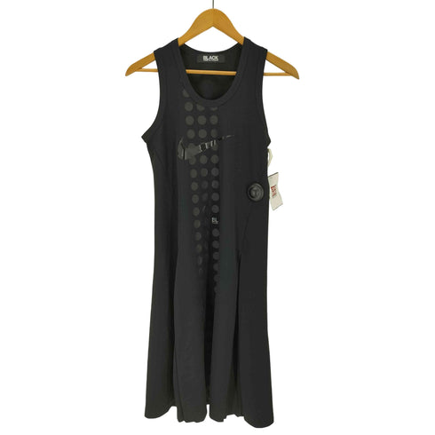 ブラックコムデギャルソン BLACK COMME des GARCONS スウォッシュロゴプリント ドット柄ノースリーブワンピース レディース JPN:S