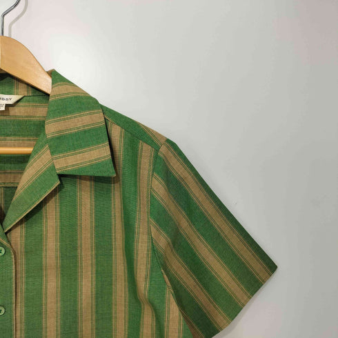 マウジー moussy STRIPED OPEN シャツ レディース F