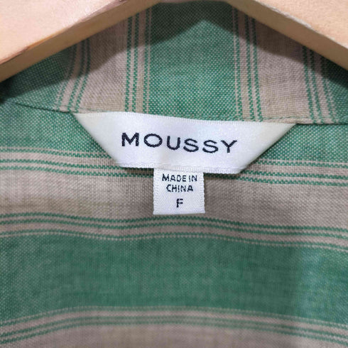 マウジー moussy STRIPED OPEN シャツ レディース F