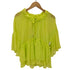 ザラ ZARA LIME SHEER CHIFFON TUNIC TOP BLOUSE シアー フリル ブラウス レディース import:M