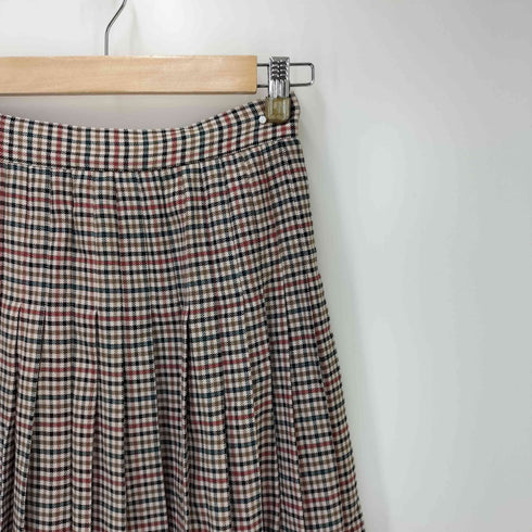 ザラ ZARA CHECKED PATCHWORK SKIRT チェック プリーツ ラップ スカート レディース XS