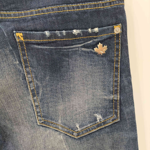 ディースクエアード DSQUARED2 13SS ダメージ加工 スリムストレートデニムパンツ メンズ EUR:46-48