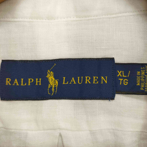ラルフローレン RALPH LAUREN 企業ロゴ刺繍 リネン BD シャツ メンズ XL