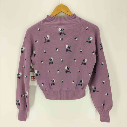 レディアゼル REDYAZEL フラワー刺繍モックネックニット レディース FREE