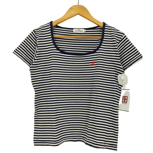 クレージュ courreges ボーダー ワンポイント刺繍 Tシャツ レディース JPN:L