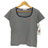クレージュ courreges ボーダー ワンポイント刺繍 Tシャツ レディース JPN:L