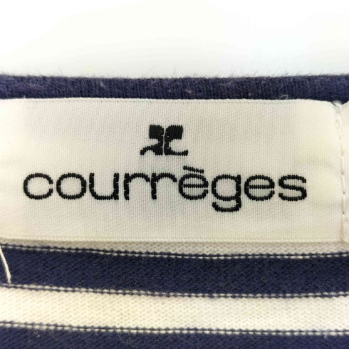 クレージュ courreges ボーダー ワンポイント刺繍 Tシャツ レディース JPN:L