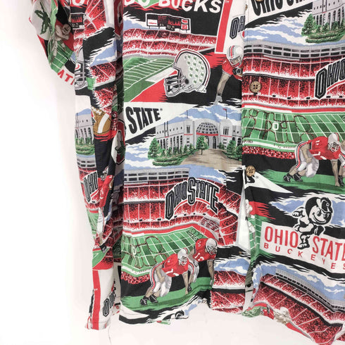 レインスプーナー Reyn Spooner reyn sports ohio state フットボールチーム 総柄レーヨンシャツ メンズ import:XXL