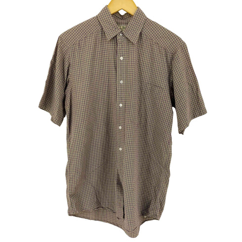 エルエルビーン L.L.Bean USA製 チェック柄 コットン半袖シャツ メンズ import:M