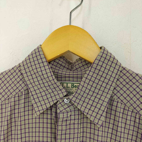 エルエルビーン L.L.Bean USA製 チェック柄 コットン半袖シャツ メンズ import:M