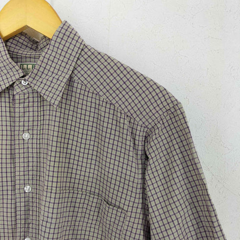 エルエルビーン L.L.Bean USA製 チェック柄 コットン半袖シャツ メンズ import:M