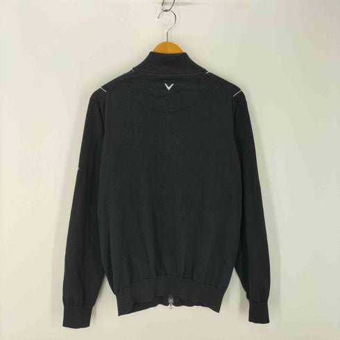 キャロウェイ Callaway 刺繍ロゴ チェックデザイン ジップアップニット メンズ JPN:XL