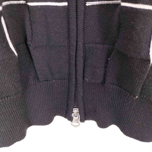 キャロウェイ Callaway 刺繍ロゴ チェックデザイン ジップアップニット メンズ JPN:XL