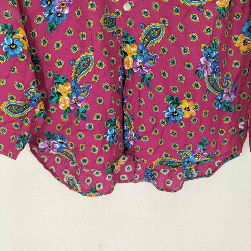 リズウェア LIZ wear ペイズリー柄多ボタンレーヨンシャツ メンズ L