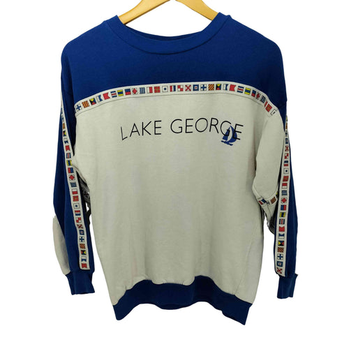 TEXTILES PRINTS LAKE GEORGE 旗信号デザインスウェット MADE IN USA メンズ LARGE