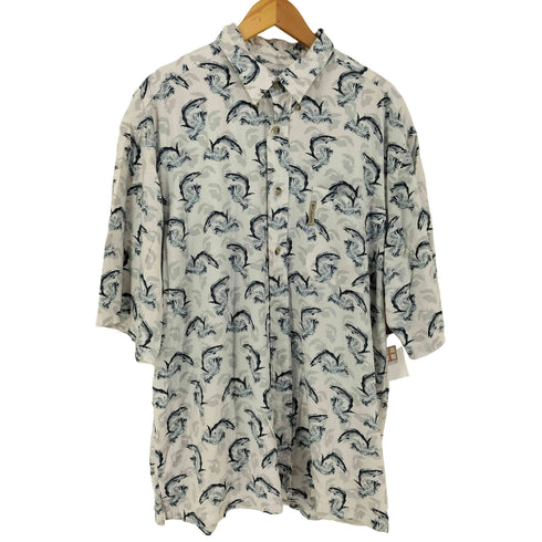 コロンビア Columbia 魚柄 コットンビッグ半袖シャツ メンズ import:L