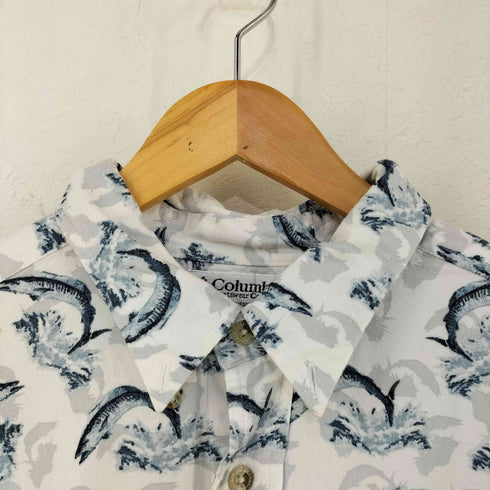コロンビア Columbia 魚柄 コットンビッグ半袖シャツ メンズ import:L